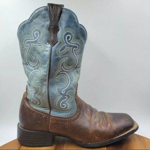 Ariat Quickdraw Leather Square Toe Western Cowboy Boot Women’s 9B 10004720